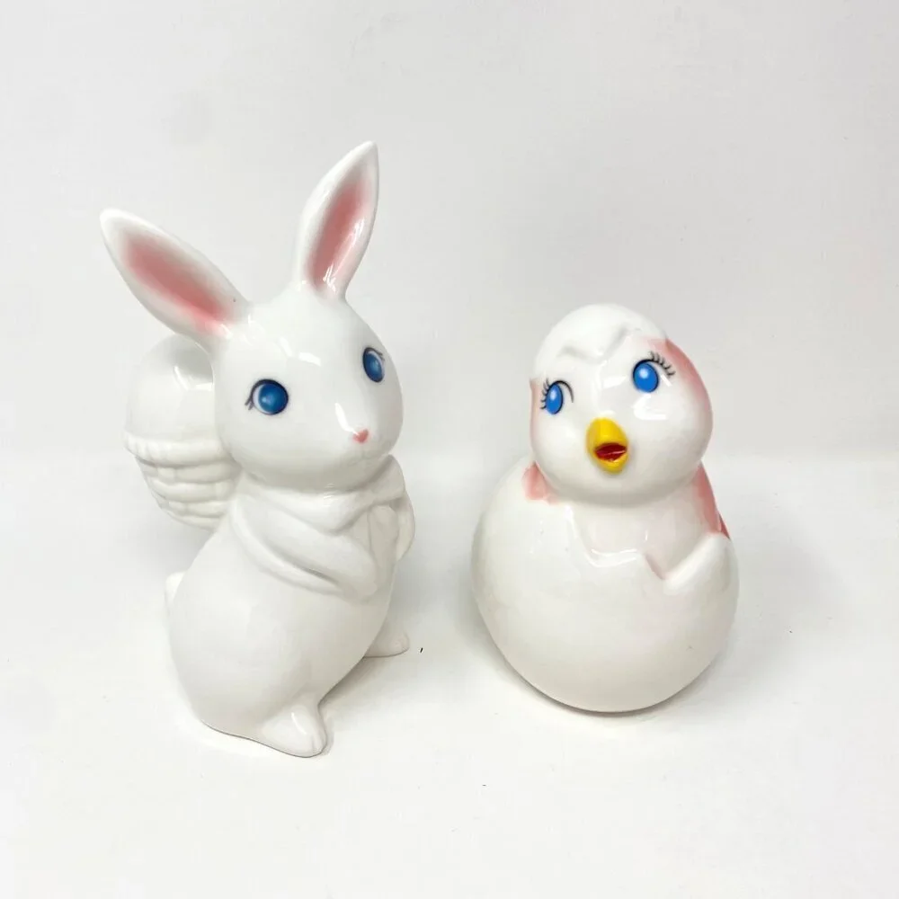 Target Ceramic Bunny with Backpack and Chick Easter Animal Figurines - Spritz™